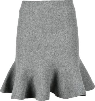 Jil Sander Wollen Kasjmier Rok met Rits - Dames - Korte rokken - Grijs - M - Wol - Rokken