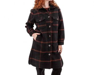 Aventura North Wind Button Front Coat In Black Bean