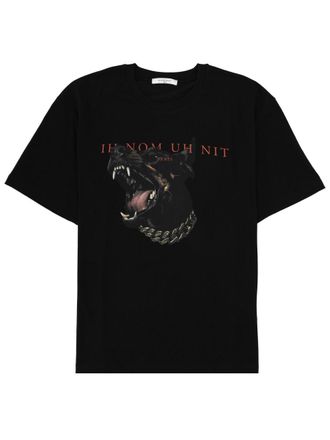 Ih Nom Uh Nit Black Snarling Dobermann Graphic Cotton T-Shirt