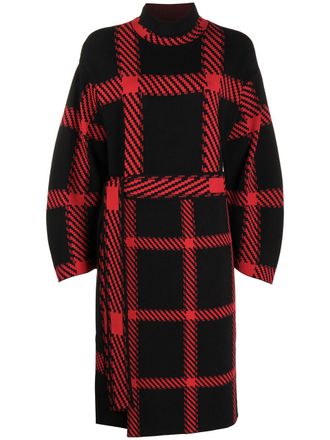 Stella McCartney check-print belted dress - women - Polyester/Viscose - 34 - Red