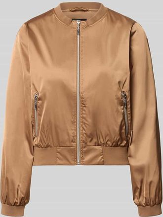 Monari Jacke mit Rundhalsausschnitt und Rei&szlig;verschlusstaschen in Camel, Gr&ouml;&szlig;e 34