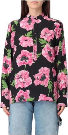 Stella McCartney Pink Poppy Print Shirt - Dames - Overhemden - Veelkleurig - S - Overhemden