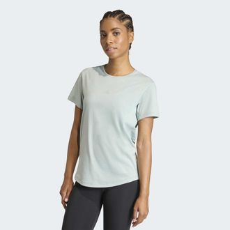 adidas T-Shirt ADIDAS PERFORMANCE YOGA ESSENTIALS, Damen, Gr. XXL, wonder sage, Obermaterial: 70% Polyester, 30% Baumwolle, Rundhals, Shirts T-Shirt