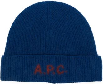 A.P.C. Donkerblauwe Bonnet Harry - Heren - Hoeden - Blauw - S - Wol - Accessoires