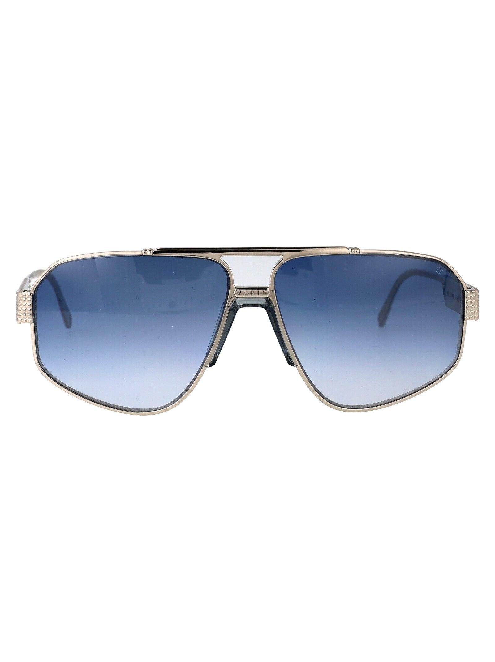 Philipp Plein AVIATOR PLEIN STUD Stainless Steel Sunglasses NWT $770 Philipp Plein - Aviator Silver Plein Seventies Sunglasses  main image 4