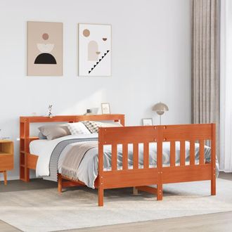 Berkfield Home Bed Frame without Mattress Wax Brown 120x190 cm Small Double Solid Wood Pine