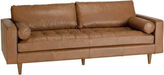 Macabane Sof&aacute; de 3 plazas en piel, color caramelo