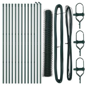 Berkfield Home Fencing Set Set of 2 Green Metal 25 x 1.2 m Durable