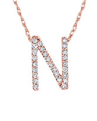 Suzy Levian Dnu 0 Units Sold Suzy Levian 14K Rose Gold 0.1 Ct. Tw. Diamond Initial Letter Necklace