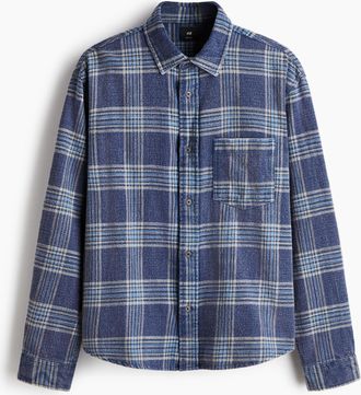 H&M Baumwollhemd in Relaxed Fit - Blue