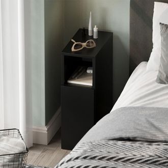 Vicco Comodino camera da letto Enton, Nero, 20 x 59.5 cm con 1 porta, Vicco