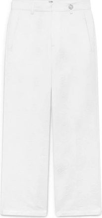 Casablanca Monogram Jacquard Wijde Broek - Heren - Broeken - Wit - Maat: S Katoen