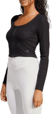 adidas Seasonal Essentials Rib Cardigan in Black at Nordstrom Rack, Size X-Small