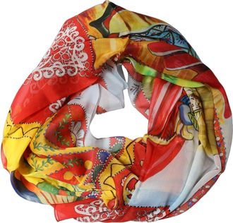 Dolce & Gabbana Multicolor Silk Printed Square Foulard Womens Scarf