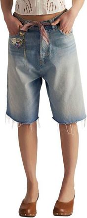 Free People Montana Raw Hem Bermuda Shorts in Cowgirl Blues at Nordstrom, Size 32