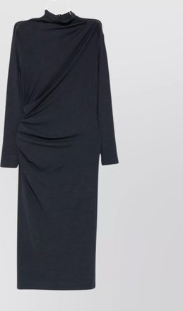 Brunello Cucinelli wool blend midi dress with gathered detail