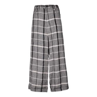 Yohji Yamamoto Broeken, Dames, Grijs, S, Nylon, Pantalone Garzato Wijde Broek