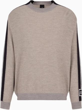 A|X Armani Exchange Truien - Heren - Ronde hals truien - Beige - XL - Wol - Truien & Vesten
