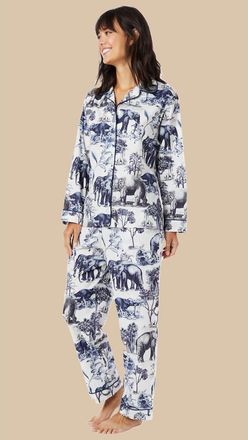 The Cats Pajamas Luxe Pima Pajama in Safari Toile at Nordstrom, Size X-Large