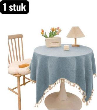 OEM 1 Pieza, Protector Impermeable Para Soporte De Tv, Mantel Largo Con Aspecto De Algod&oacute;n, 140 X 220 Cm, Aspecto De Lino Y Algod&oacute;n, Azul