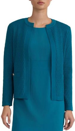 Kasper Kissing Front Cardigan in Bottle Teal at Nordstrom, Size X-Large
