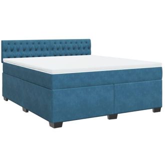 vidaXL Vidaxl - Cama Box Spring Con Colch&oacute;n Terciopelo Azul 180x200 Cm