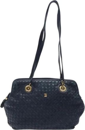 Bally Tweedehands leren schoudertassen - Dames - Vintage Schoudertas - Blauw - ONE Size - Leer - Vintage