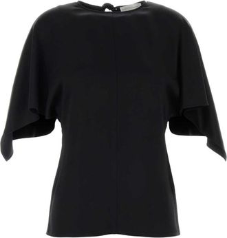 Stella McCartney Black Solid Round Neck Top