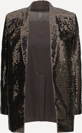 Rick Owens Giacca ricamata Concordian monopetto con bottone singolo Woman 40