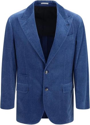 Brunello Cucinelli Blazer sartoriale effetto denim - - Jackets - Uomo - Blu - L