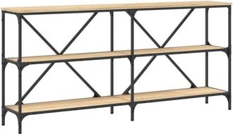 vidaXL Console Table Sonoma Oak 160x30x75 cm Engineered Wood and Iron Vidaxl