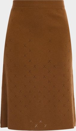 TSE Diamond Pointelle Knit Midi Skirt