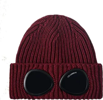 C.P. Company Berretto con lenti Goggle Beanie Andorra-O/S - - Accessories - Donna - Rosso - ONE SIZE