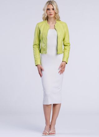 Freaky Nation Lederjacke FREAKY NATION Lederjacke-FN, Damen, Gr. M (38), lemon, Oberstoff: 100% Leder; Futter: 100% Baumwolle, normal, Jacken Lederjacke