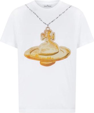 Vivienne Westwood Orb Klassiek T-shirt - Heren - T-shirts - Wit - M - Katoen - Tops
