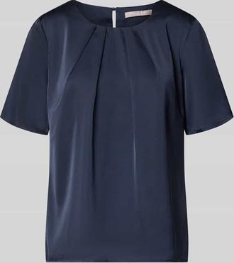 Christian Berg Regular Fit Bluse mit Rundhalsausschnitt und 1/2-Arm in Marine, Gr&ouml;&szlig;e 34