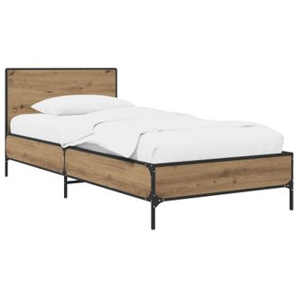 vidaXL Estructura De Cama Con Cabecero Roble Artesanal 80 X 200 Cm Vidaxl