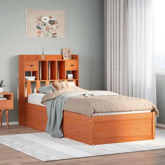 Berkfield Home Bed Frame without Mattress Wax Brown 75x190 cm Small Single Solid Wood Pine