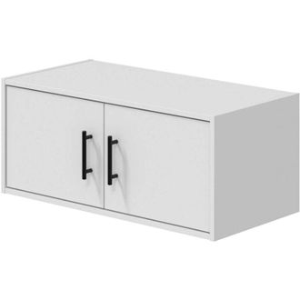 Dmora Armadio Multiuso 2 Ante Vergemoli, un Ripiano, 3 Ante, 40x34h cm Bianco