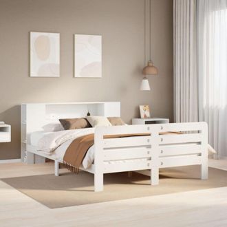 vidaXL Vidaxl - Estructura De Cama Sin Colch&oacute;n Madera Maciza Blanca 120x190 Cm