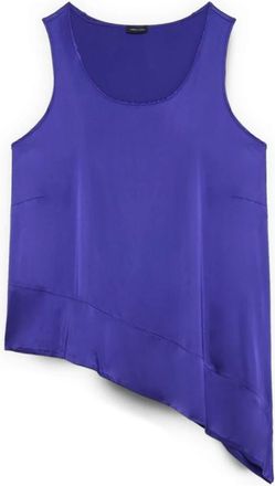 Fiorella Rubino Tops, Dames, Paars, M, Satijn, Sleeveless Tops