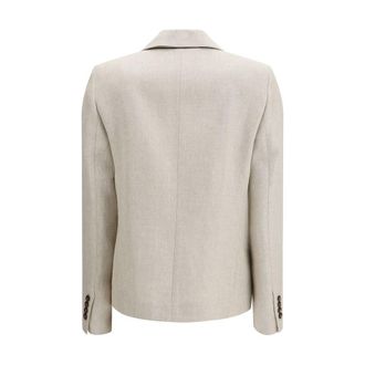 Brunello Cucinelli Womens Beige Linen Blazer Clothing