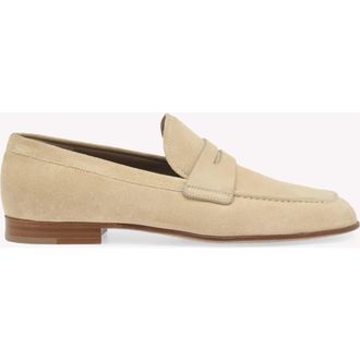 Gianvito Rossi Carlo Mocassin in Brown Suede Leather at Nordstrom, Size 45.5