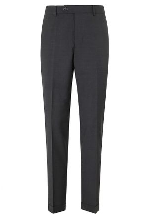 Berwich Dark Gray YRetro Darts Turn-Up Wool-Blend Trousers
