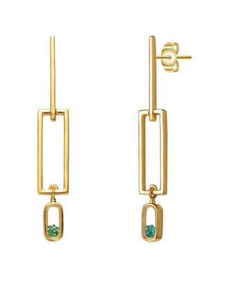 Rachel Glauber 14K Plated Cz Dangle Earrings