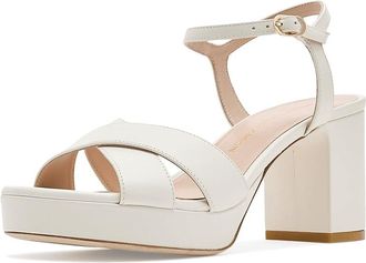 Stuart Weitzman Dayna Platform 80 Womens Wedge Shoes Cream 1 : 7.5 M, Leather