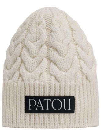 Patou cable-knit beanie - White
