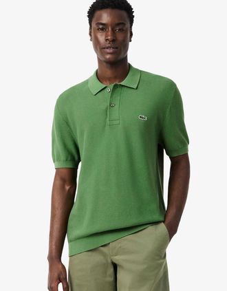 Lacoste Mens Lacoste Classic Fit Knitted Polo Shirt - Green - Size: 4 medium