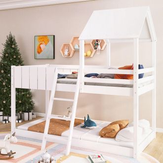 Aka Wooden Bunk Bed 3 FT Single Treehouse Canopy in White