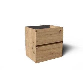 Saniclass Vita Badkamermeubelset - 60x60x46cm -2 lades - greeploos - 1 wasbak - 1 kraangat - overloop - keramiek - rustiek eiken